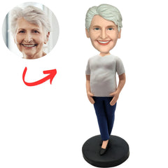 Pregnant Woman with Big Belly Custom Bobbleheads