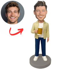 Man Holding Beer Custom Beer Bobbleheads