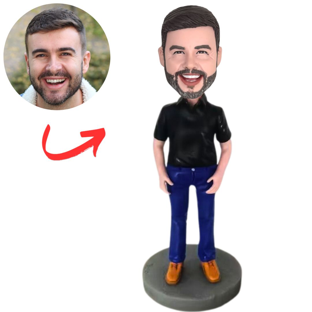 Fashion Man in Brown Shoes Custom Bobbleheads