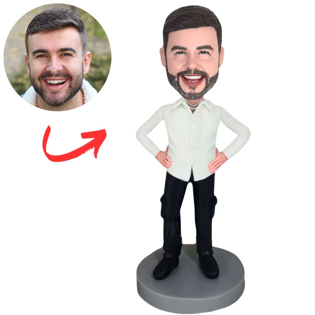 Fashion Handsome Man with Hands on Waist Custom Bobbleheads