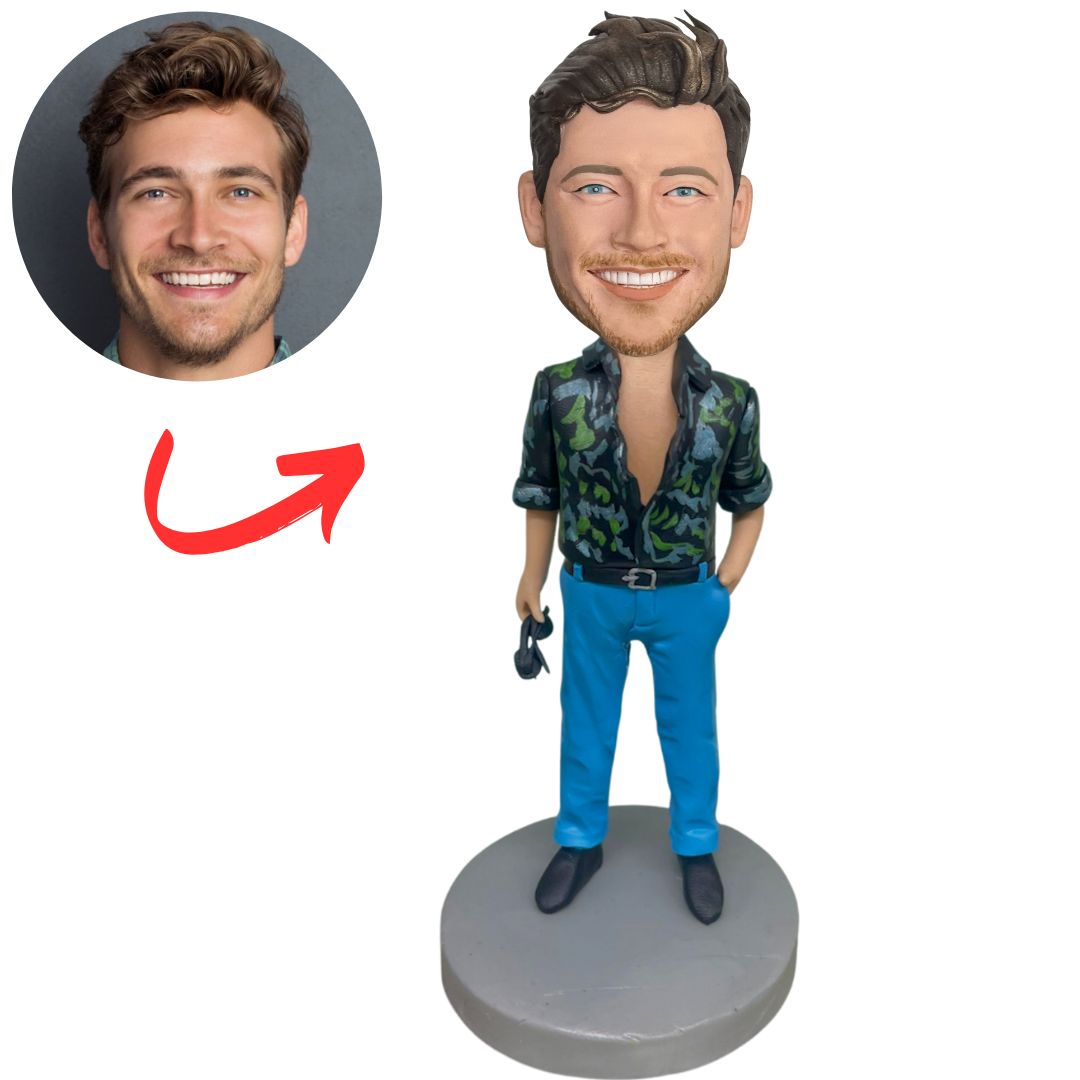 Cool Man with Sunglasses Custom Bobbleheads