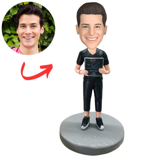 Man Holding Certificate of Honor Custom Bobbleheads