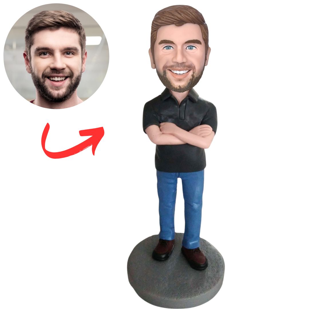 Man with Arms Folded Custom Casual Bobbleheads