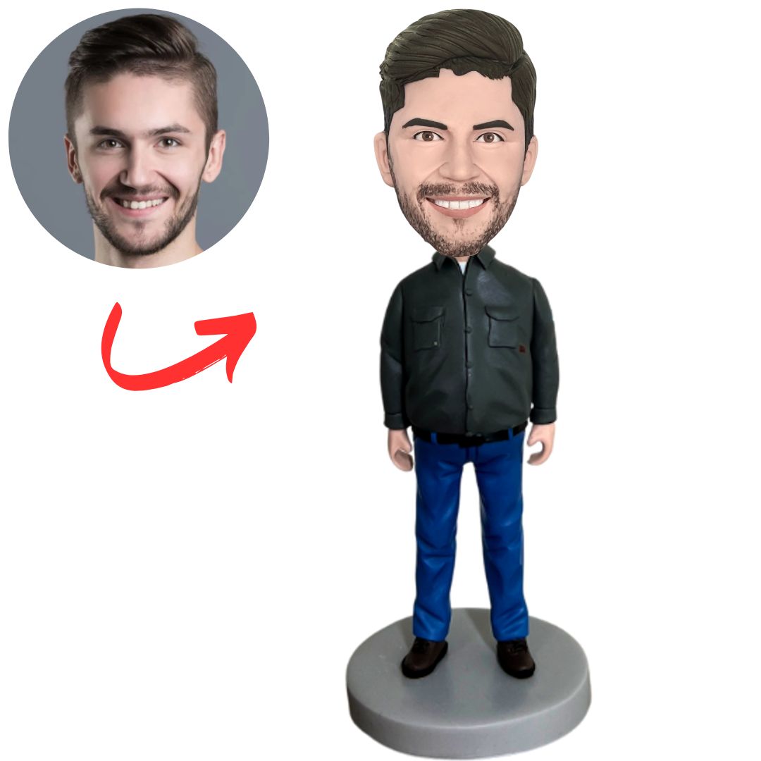 Man in Black Jacket Custom Bobbleheads