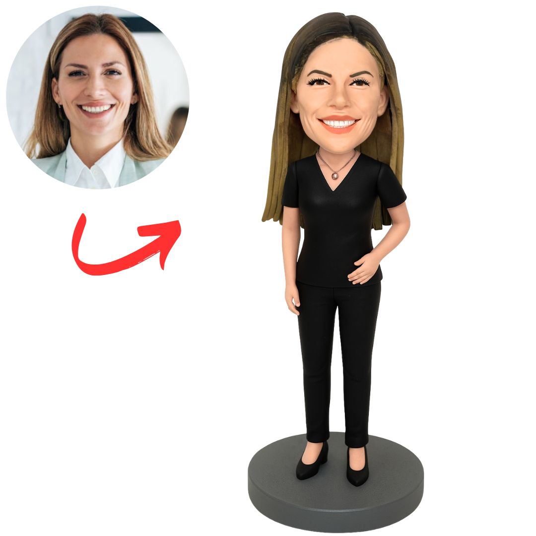 Black Suit Fashion Female Custom Bobbleheads