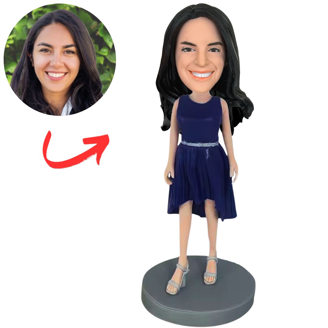 Women in Navy Dress Custom Bobbleheads
