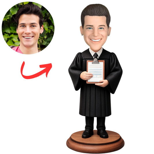Judge Holding a Notepad Custom Bobbleheads
