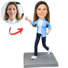 Woman Giving Thumbs Up Custom Bobbleheads