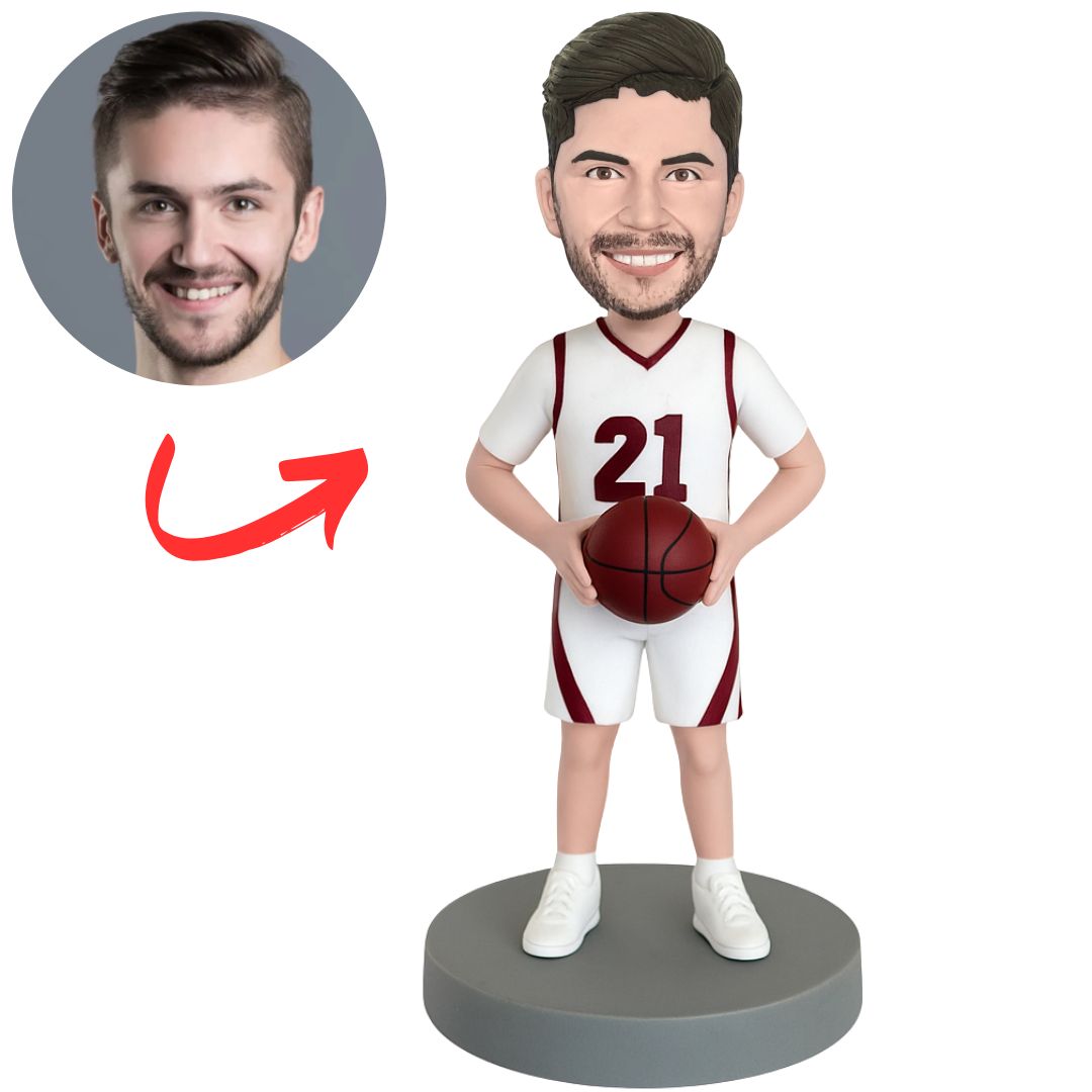 White Suit Cool Basketball Player Custom Bobbleheads