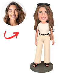 Beautiful Woman with Bag Custom Bobbleheads