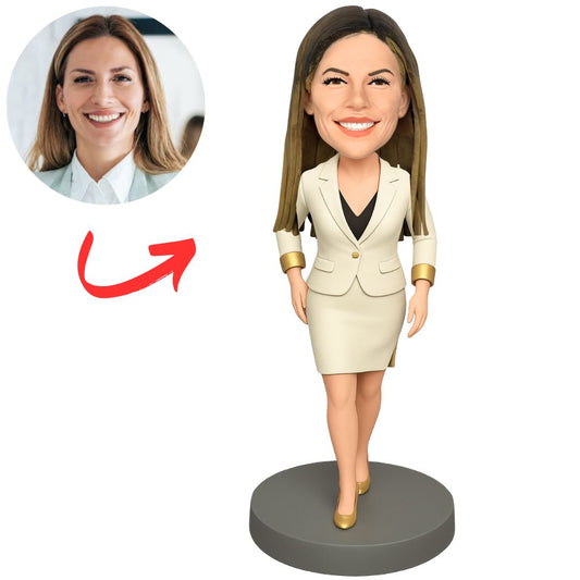 Custom Professional Woman Bobblehead in Business Suit