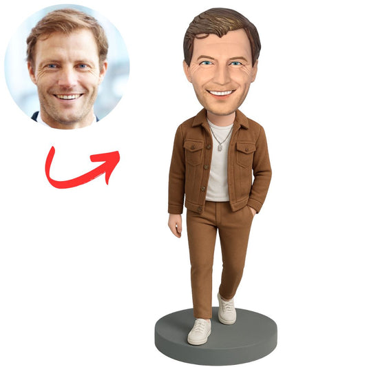 Brown Suit Fashion Man Custom Bobbleheads