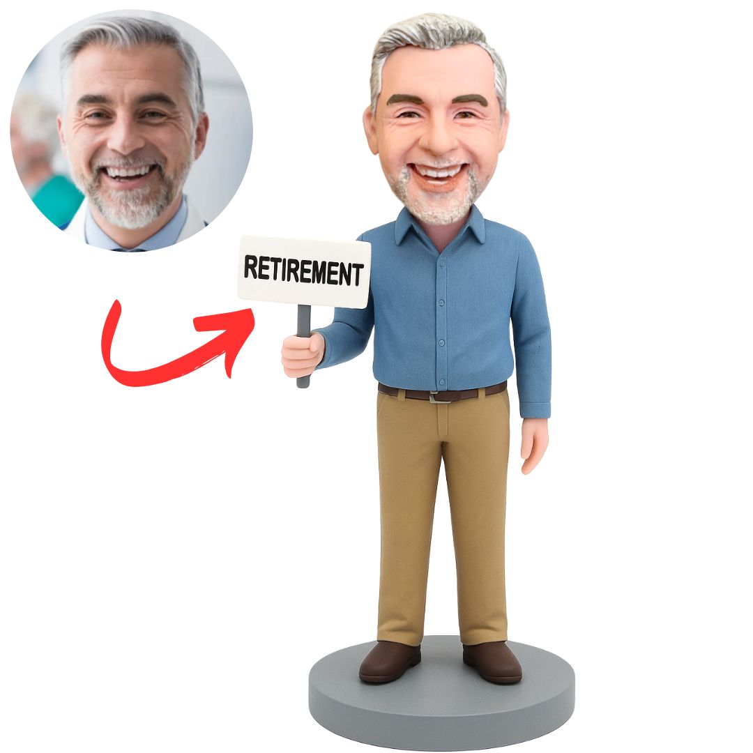Happy Retirement Business Man Custom Bobbleheads