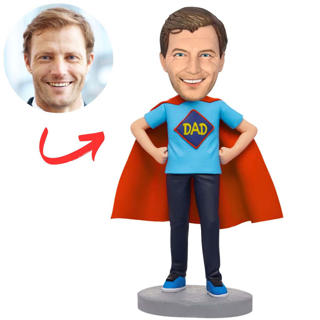Super Dad with Cape Custom Bobbleheads