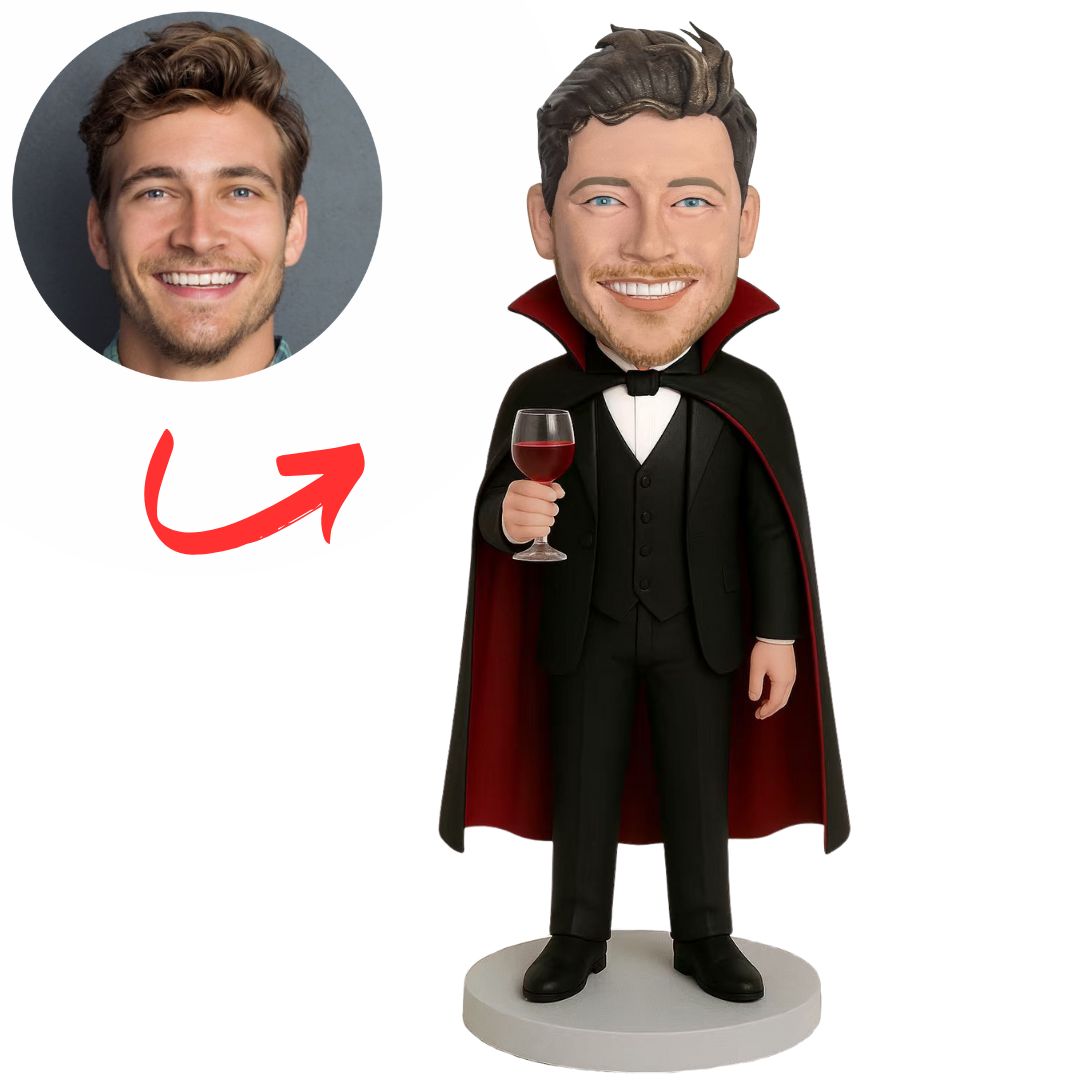 Vampire in Black Suit Custom Halloween Bobbleheads