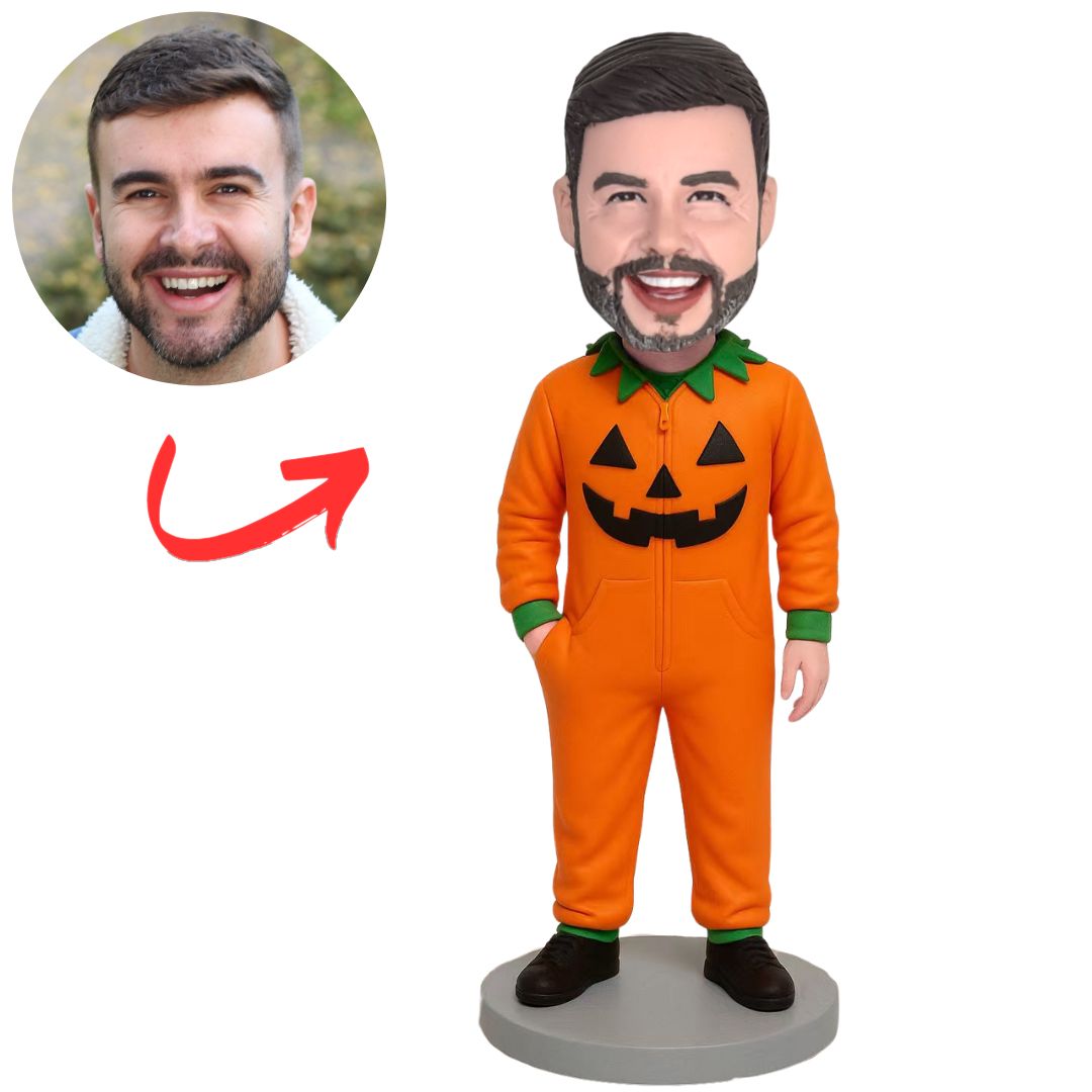 Man in Pumpkin Costume Custom Halloween Bobbleheads
