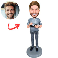 Photographer Holding a Camera Custom Bobbleheads