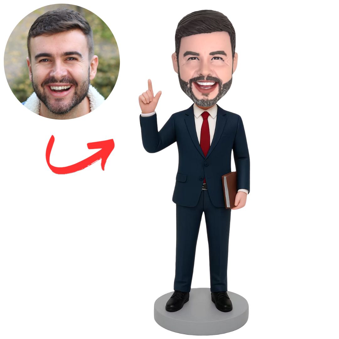 Business Lawyer Holding Book Custom Bobbleheads