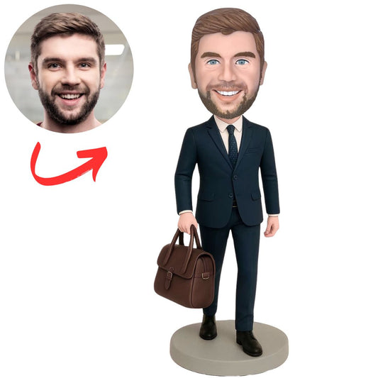 Businessman Carrying Briefcase Custom Bobbleheads