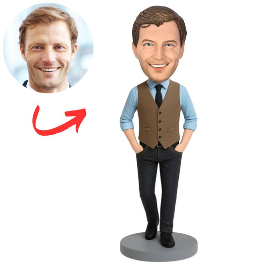Business Man in Suit Vests Custom Bobbleheads