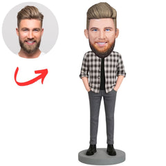 Fashion Man Wearing Gray Pants Custom Bobbleheads