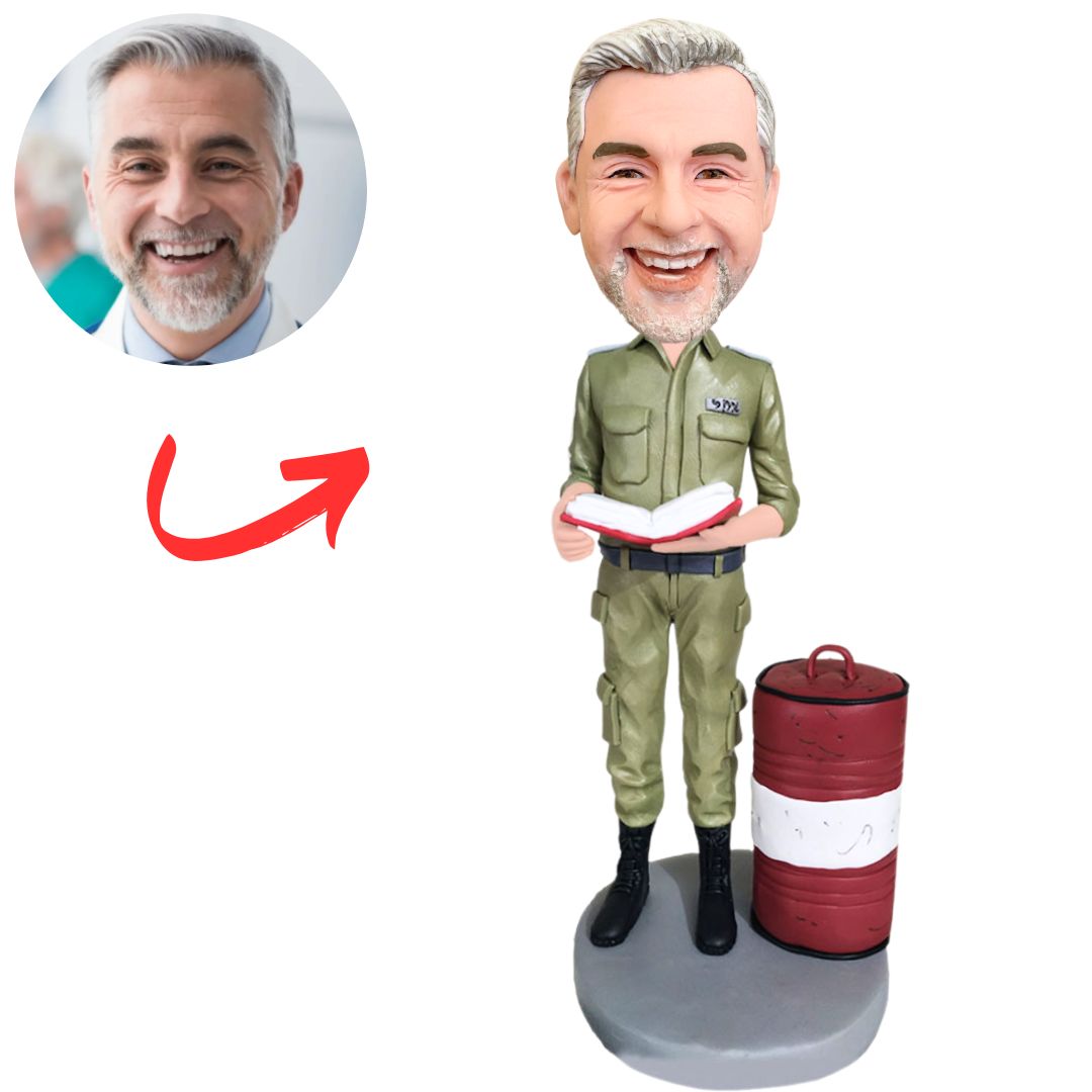 Command Sergeant Major and Fuel Drum Custom Bobbleheads