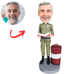 Command Sergeant Major and Fuel Drum Custom Bobbleheads