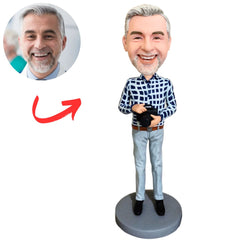 Photographer in Plaid Shirt Custom Bobbleheads