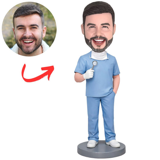 Male Operating Room Doctor in Scrub Lab Custom Bobbleheads