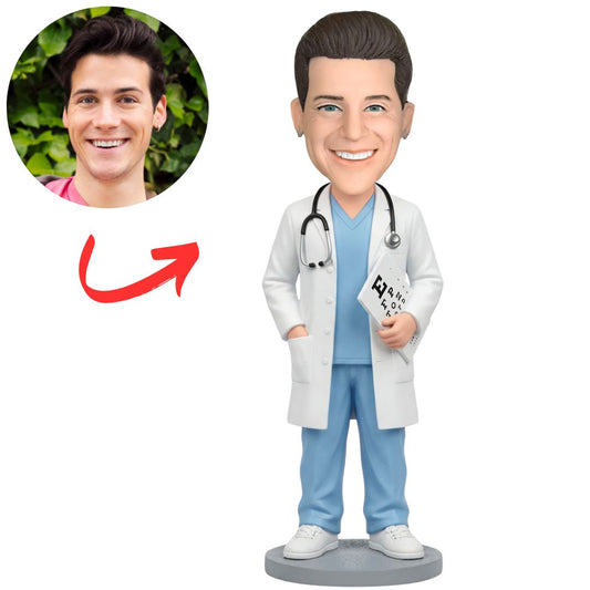 Handsome Male Ophthalmologist Doctor Custom Bobbleheads