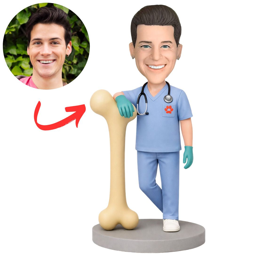 Veterinarian Doctor and Bones Custom Bobbleheads