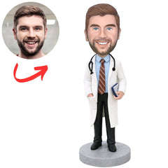 Male Doctor with Stethoscope Custom Bobbleheads
