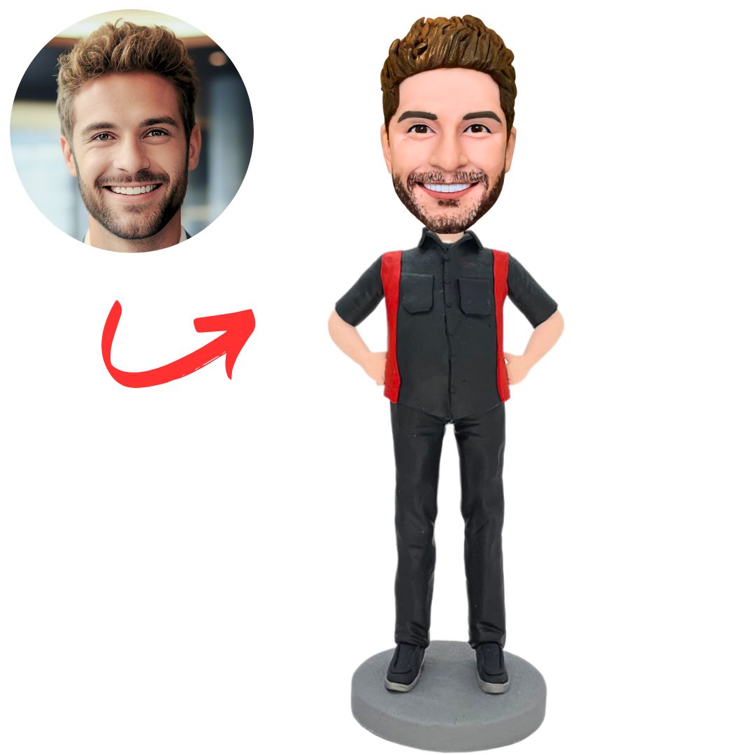 Black Suit Male Worker Custom Bobbleheads