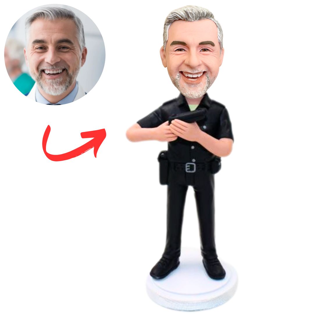 Policeman Holding a Pistol Custom Bobbleheads
