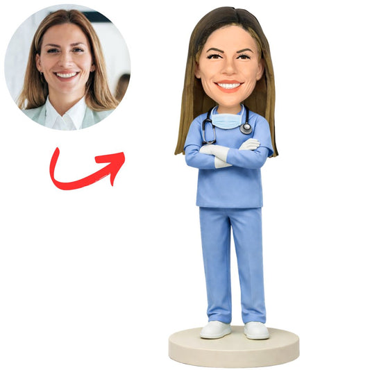 Female Operating Room Chief Physician Doctor Custom Bobbleheads