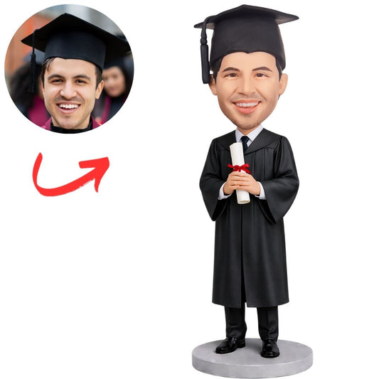 Custom Graduation Bobbleheads Holding Diploma