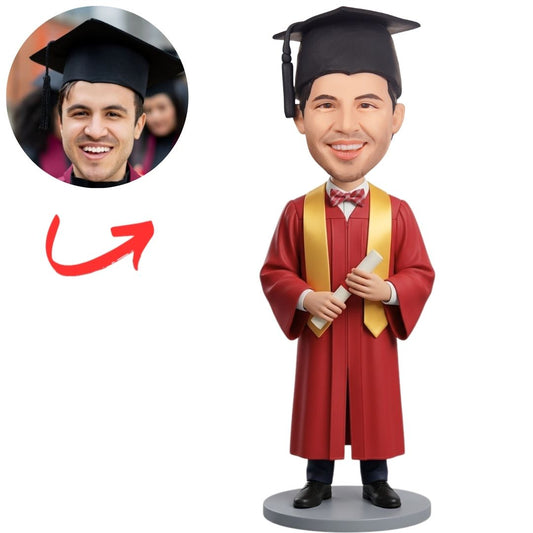 Man in the Red Graduation Gown Custom Bobbleheads