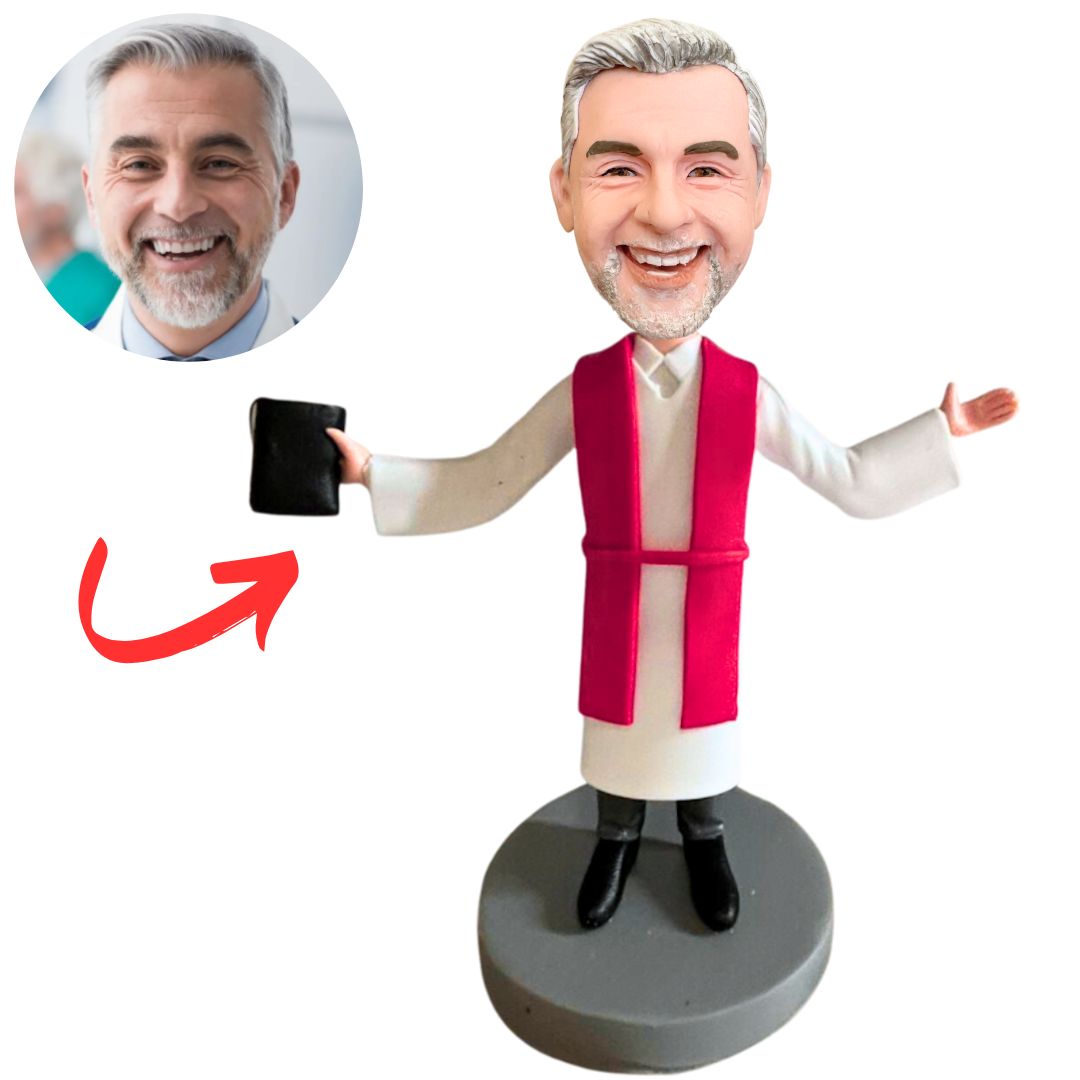 Pastor Holding a Bible Custom Bobbleheads
