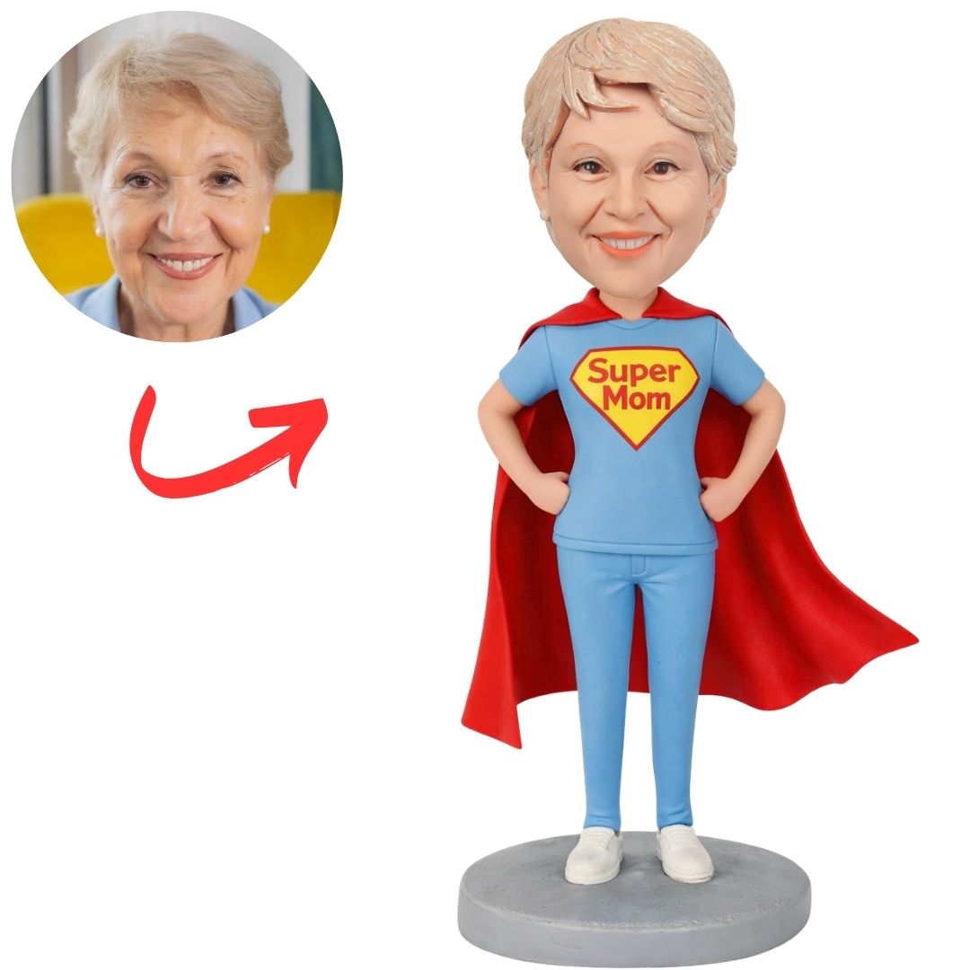 Super Mom With Cap Custom Bobbleheads