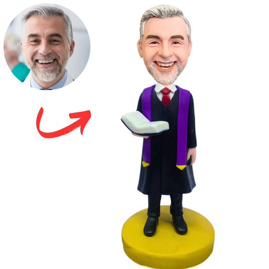 Priest Holding Book of Common Prayer Custom Bobbleheads
