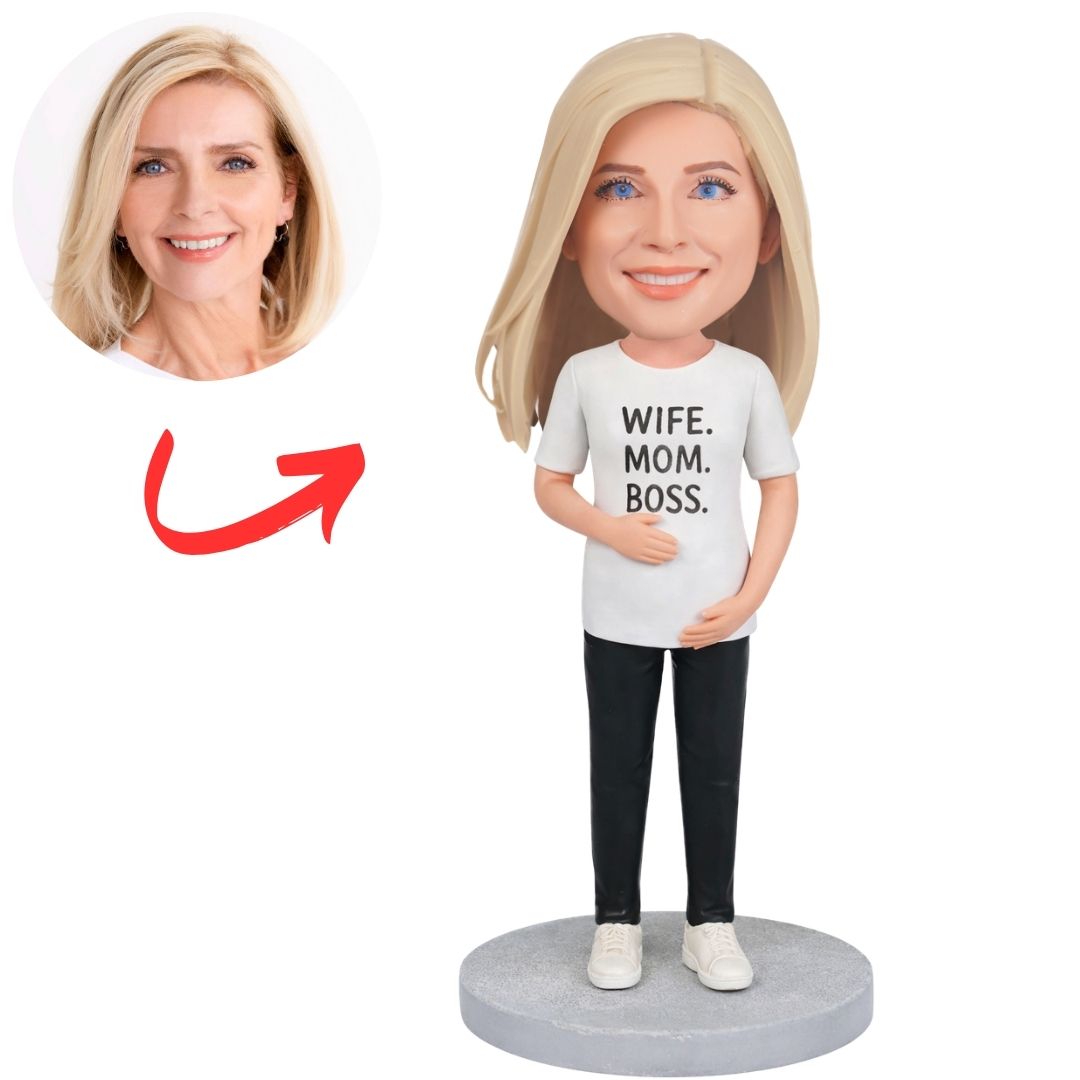 Wife Mom Boss Pregnant Mother Custom Bobbleheads