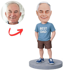 Blue Shirt Best Dad Custom Bobbleheads