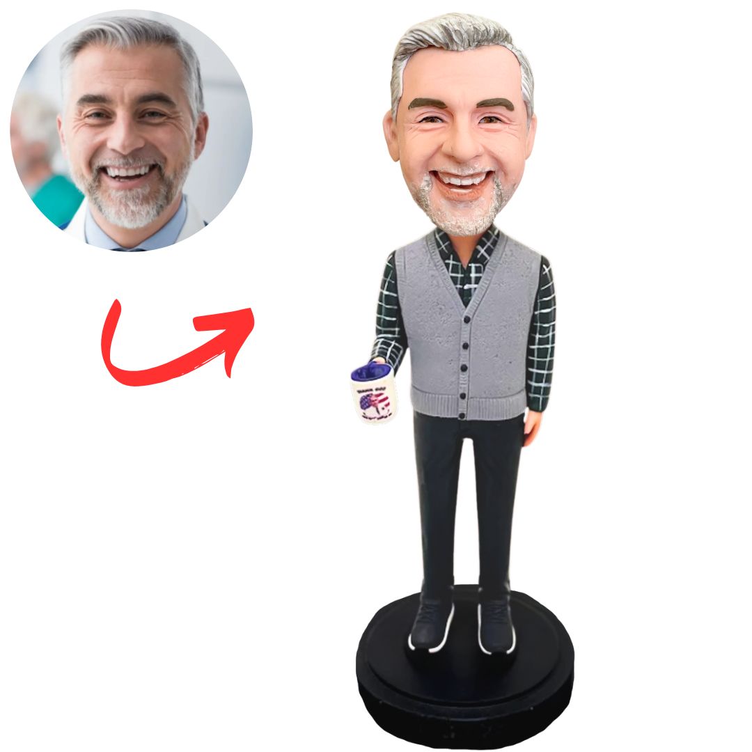 Teacher Holding a Cup Custom Bobbleheads
