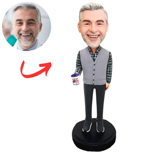 Teacher Holding a Cup Custom Bobbleheads