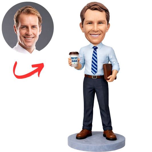 Best Dad Holding Coffee Custom Bobbleheads