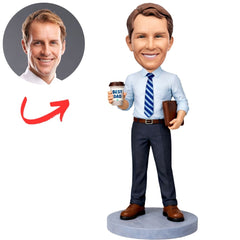 Best Dad Holding Coffee Custom Bobbleheads