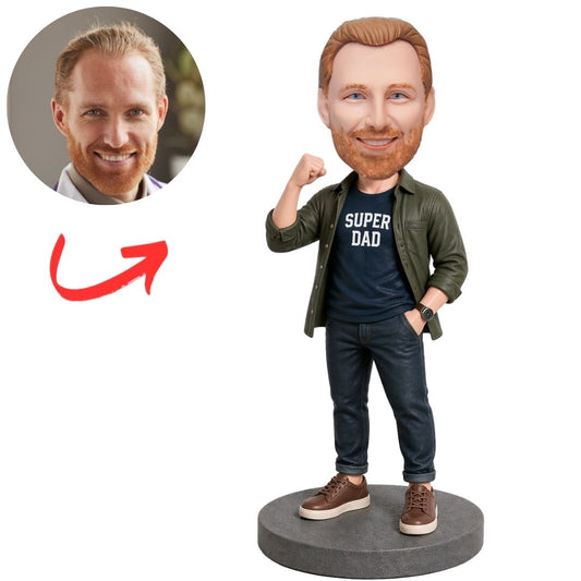 Modern Super Dad Fighting Custom Bobbleheads