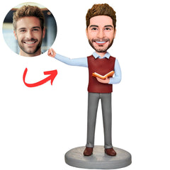 Teacher Holding Chalk Custom Bobbleheads