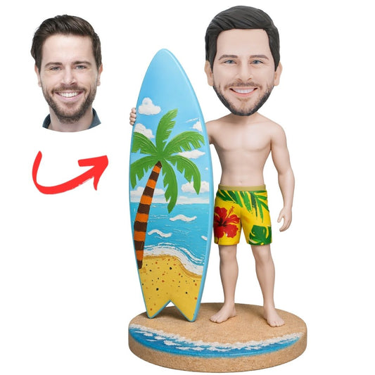 Hawaiian Surfing Man Custom Bobbleheads