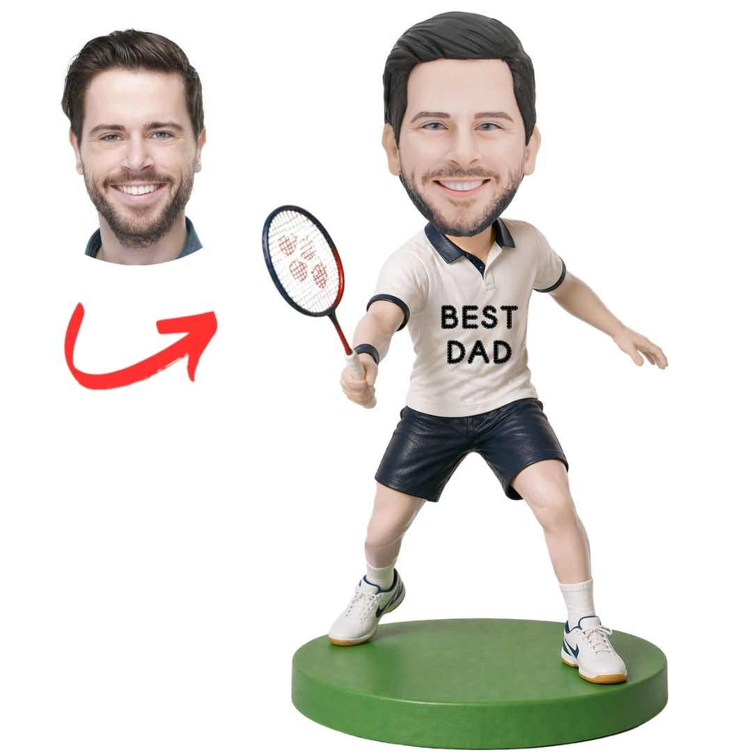 Best Dad Badminton Player Custom Bobbleheads